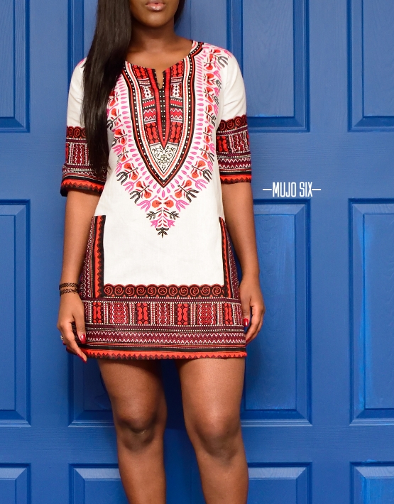 white dashiki dress